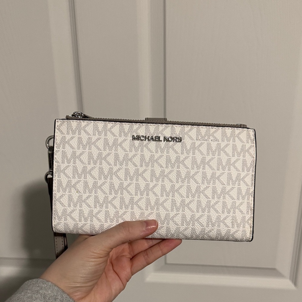 Michael Kors Cream Monogram Clutch